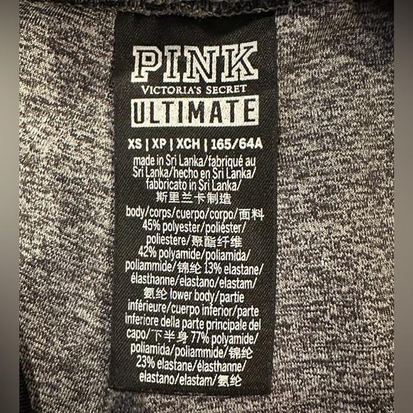 Victoria’s Secret PINK High Waisted Black Grey Rainbow Colorblock Leggings XS - Picture 4 of 7